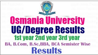 Osmania University UGDegree Results 2024 [upl. by Golanka]