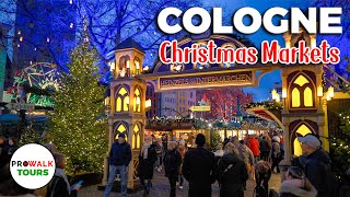 Cologne Germany Christmas Market Tour  4K60fps  with Captions [upl. by Lartnom291]