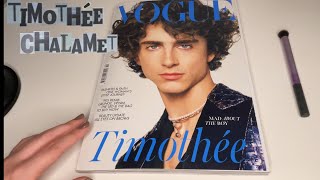 ASMR  Tracing Timothée Chalamet’s Vogue Magazine 💙 [upl. by Oelak]