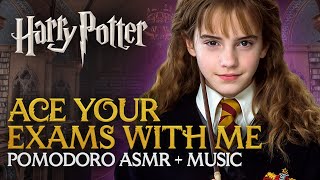 FINAL EXAMS STUDY SESSION 🎓 3Hour Exam Prep with Hermione  Harry Potter Pomodoro ASMR Ambience [upl. by Aerdnaed]