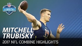 Mitchell Trubisky North Carolina QB  2017 NFL Combine Highlights [upl. by Wilfred]