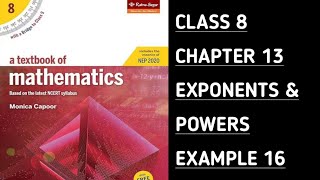 EXAMPLE 16  Ch13  EXPONENTS amp POWERS  Monica Capoor  Class 8 Ratna SagarMonica Capoor [upl. by Evie]