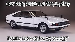 unboxing fullbuild step by step TAMIYA 124 CELICA XX 2800GT Scale Car Plastic Model [upl. by Araik136]