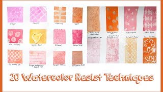 20 Watercolor Resist DIY Techniques for beginners  Art Hacks [upl. by Ahsiat]