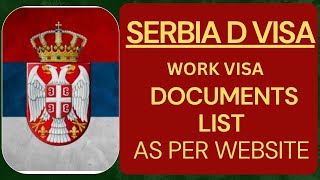 Serbia D visa documents list [upl. by Mello]