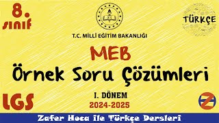 MEB Örnek Soru Çözümleri 20242025 1 Dönem  LGS 2025  Türkçe Dersi  MEB [upl. by Ahtnammas537]