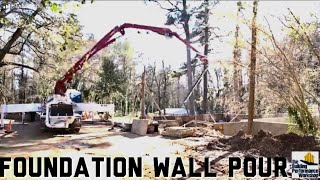 Foundation Wall Concrete Pour Forms and Boom Truck [upl. by Richer]