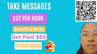 Get Paid 32 Hour to Take Messages  60 to Read a Book [upl. by Hanima]