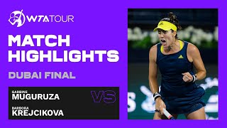 Barbora Krejcikova vs Garbine Muguruza  2021 Dubai Final  WTA Match Highlights [upl. by Ulrika]