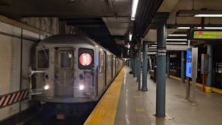 R62A 1 Train entering amp leaving Nevins Street in Brooklyn [upl. by Osbert]