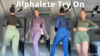 HONEST ACTIVEWEAR TRY ON HAUL  Alphalete Amplify Size Comparison Small vs Medium NOT SPONSORED [upl. by Heloise]