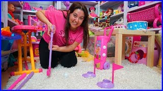 KAYBETTİĞİM OYUNCAK BARBİE GOLF TAKIMIMI BULDUM l Toy Barbie Golf Set For Kids [upl. by Ylagam]