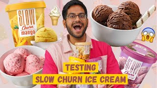 MY TEAM GUESSES THE ALLNEW SLOW CHURN ICE CREAM FLAVORS  😱BLIND TASTE TESTHONEST REACTIONS [upl. by Ellehsor]