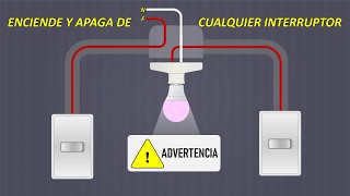 Como debes conectar UN FOCO con 2 Apagadores diferentes SIN ERRORES  Conmutador de Escalera [upl. by Rebecka461]