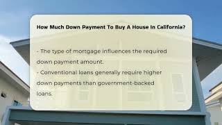 How Much Down Payment To Buy A House In California  CountyOfficeorg [upl. by Lubbock]