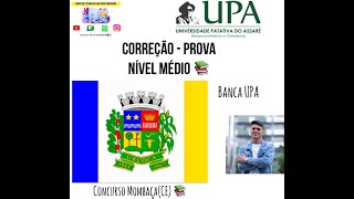 CORREÇÃO  URUOCA CE  BANCA UPA  NÍVEL MÉDIO  AGENTE ADMINISTRATIVO PROVA 📚 [upl. by Selrahcnhoj679]