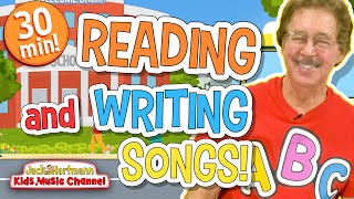 READING and WRITING Songs  30 Minutes of LITERACY Songs for Kids  Jack Hartmann [upl. by Arekat]