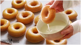 The SOFTEST NOKnead  NOMixer GLAZED DONUTS  Yeast Donuts Better than Krispy Kreme [upl. by Dowd465]