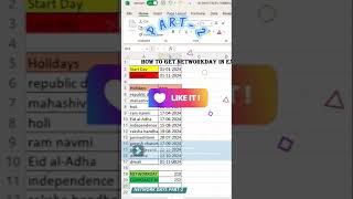 Part 2 day 23 how to get network days in Excel excel excelshorts advanceexcel exceltricks [upl. by Ennahgiel955]