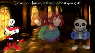 Undertale  Stronger Than You  Papyrus amp DJSmell Sans VS Chara amp Frisk [upl. by Dhiren]