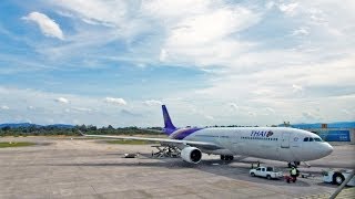 EXTENDED VERSION Thai airways TG236 HatYai  Bangkok by A330321 [upl. by Ahsener921]