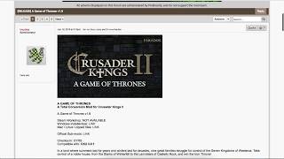 Mac Tutorial Game of Thrones Mod v18 Download for Crusader Kings 2 [upl. by Barron]