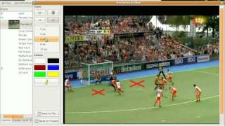 LongoMatch Video tutorial for the drawing tool Field Hockey [upl. by Enyamrahs]