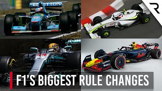 The biggest technical rule changes in Formula 1 history [upl. by Hedda]