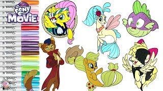 My Little Pony The Movie 2017 Coloring Book Compilation Spike Applejack Capper  SPRiNKLED DONUTS [upl. by Haleemak998]