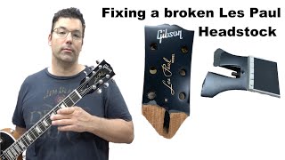 Repairing a Nasty Headstock Break on a Gibson Les Paul  Full Timelapse Video [upl. by Adikram406]