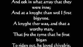 Description of Knight General Prologue to Canterbury Tales in Middle English [upl. by Orvan471]