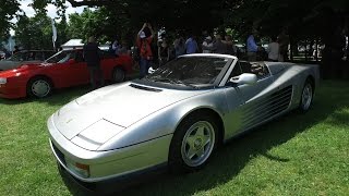 Ferrari Testarossa Spider Only one in the world EXHAUST SOUND startup parking up [upl. by Nnylyrehc]