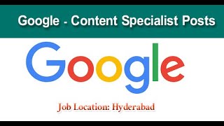 Google Hiring Content Specialist  Any graduate  Fresher and Experienced candidates both Apply [upl. by Farrica]