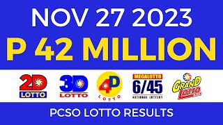 Lotto Result November 27 2023 9pm Complete Details [upl. by Neeka]