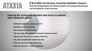 Ataxia QampA Eye disorders that occur in patients with Friedreich’s ataxia [upl. by Diba]