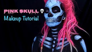 Pink Skull Makeup Tutorial PREHALLOWEEN I Reallymili [upl. by Ramon]