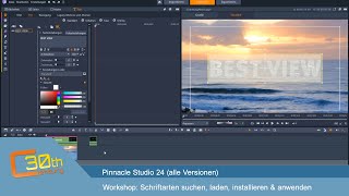 Pinnacle Studio 24  Freie Schriftarten laden installieren amp anwenden [upl. by Llerruj]