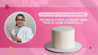 Técnica para cubrir una torta con crema Chantilly [upl. by Adelina]