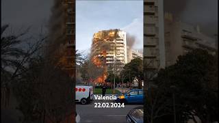 Secuencia de la rápida propagación del incendio de los edificios de Valencia rescate [upl. by Nels]