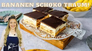 🍌🤤 Bananenkuchen mit Vanillecreme  BANANENSCHNITTEN VOM KONDITOR 🍌🍌🍌 BANANAAAA [upl. by Eresed495]