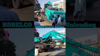 KOBELCO Excavator Unloading excavatorshorts [upl. by Riatsala14]