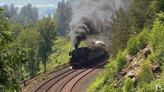 Dampflok 01 118 im Schnellzugtempo und 01 180 zurück auf der Schiefen Ebene [upl. by Sharona]