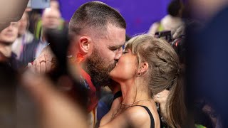 BIG KISS at the Superbowl between Taylor Swift amp Travis Kelce [upl. by Aicilana]