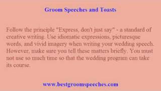 Groom Wedding Speeches  3 Tips to WorryFree Writing of Wedding Speeches [upl. by Leiad]