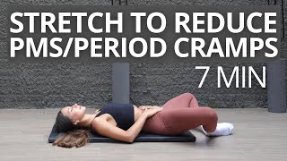 7 MIN STRETCH FOR PERIODPMS to Ease Cramps Relieve Tension amp Reduce Bloating  Relaxing Stretch [upl. by Lenore832]