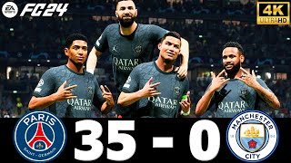 FC 24  RONALDO MESSI MBAPPE NEYMAR ALL STARS  PSG 35  0 MAN CITY  UCL FINAL 4K60 [upl. by Yentruoc225]