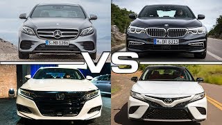 Mercedes EClass vs BMW 5 Series vs Toyota Camry vs Honda Accord [upl. by Bluefarb]