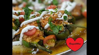 STUFFED POBLANO PEPPERS CHIMICHANGA AIR FRYER [upl. by Rebm]