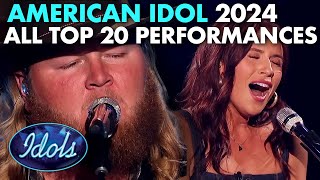 ALL AMERICAN IDOL TOP 20 PERFORMANCES 2024  Idols Global [upl. by Sharman]