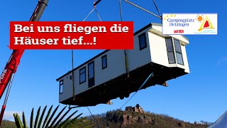 Spektakuläre MobilheimAnlieferung auf dem Campingplatz Hetzingen [upl. by Rimma917]